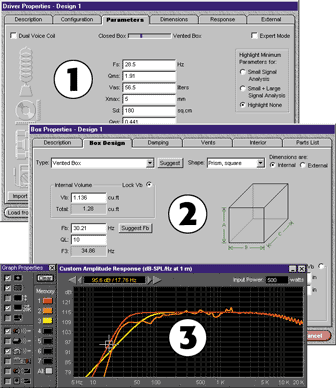 Speaker box design is as easy as 1-2-3.