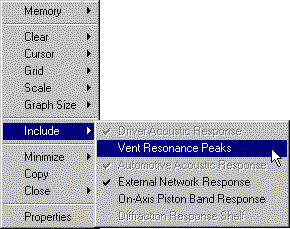 The graph pop-up menu.